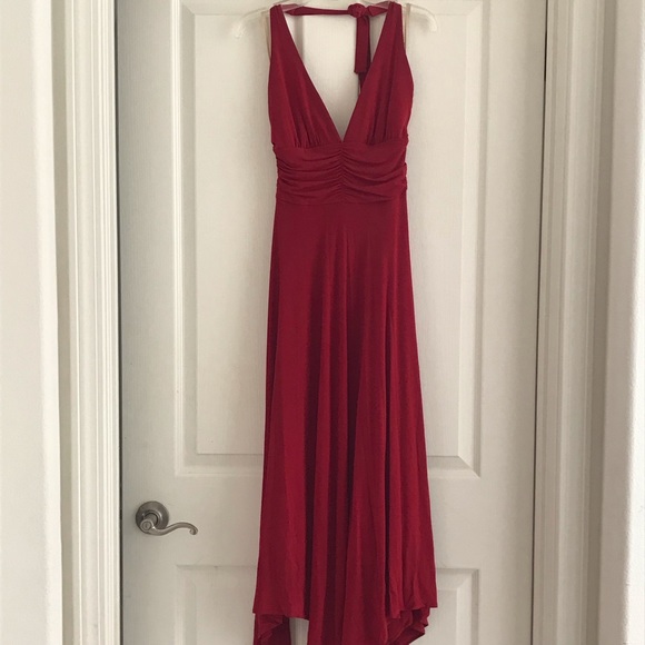 BCBGMaxAzria | Dresses | Bcbg Max Azria Deep Red Halter Gown Xs | Poshmark
